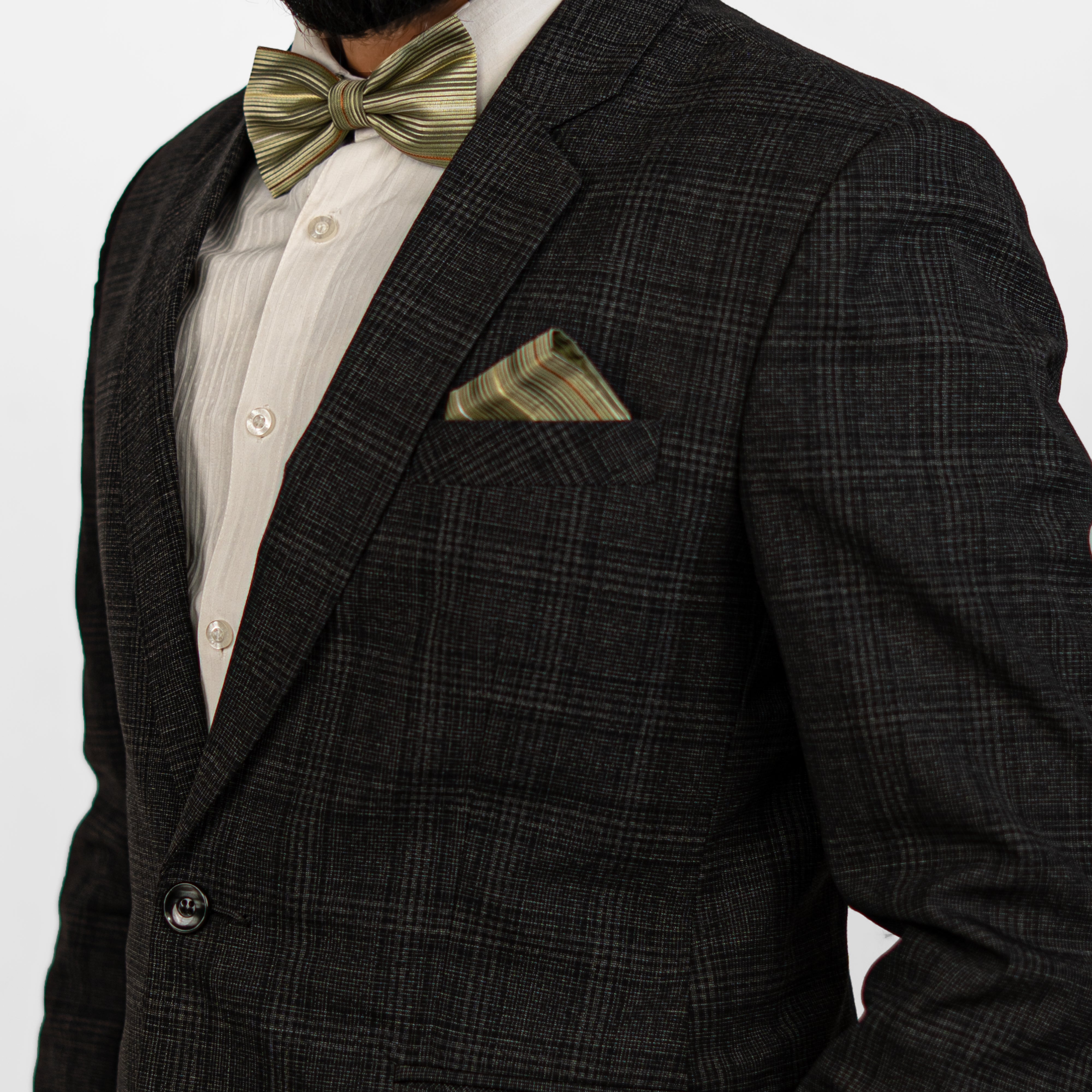 Lyxig Guldrandig Fluga & Manschettknappar – Presentbox (3-delar)