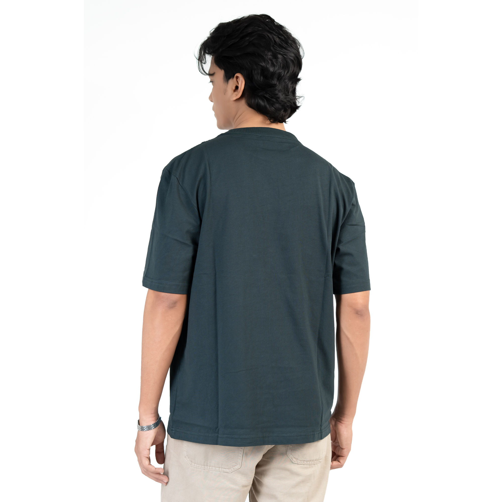 Petrolgrön Oversized T-shirt i Bomul