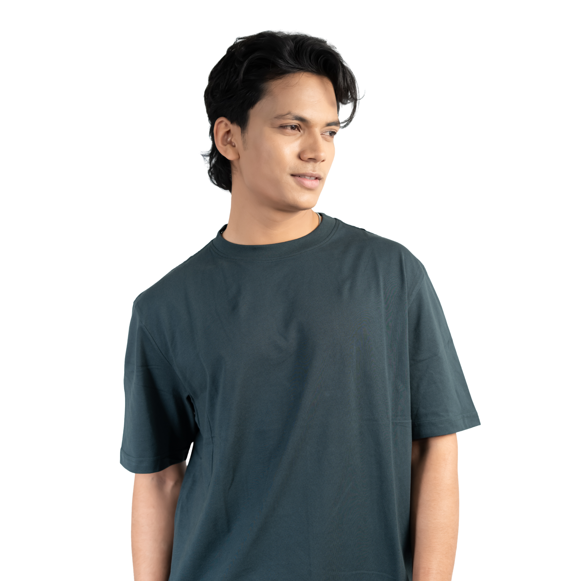 Petrolgrön Oversized T-shirt i Bomul