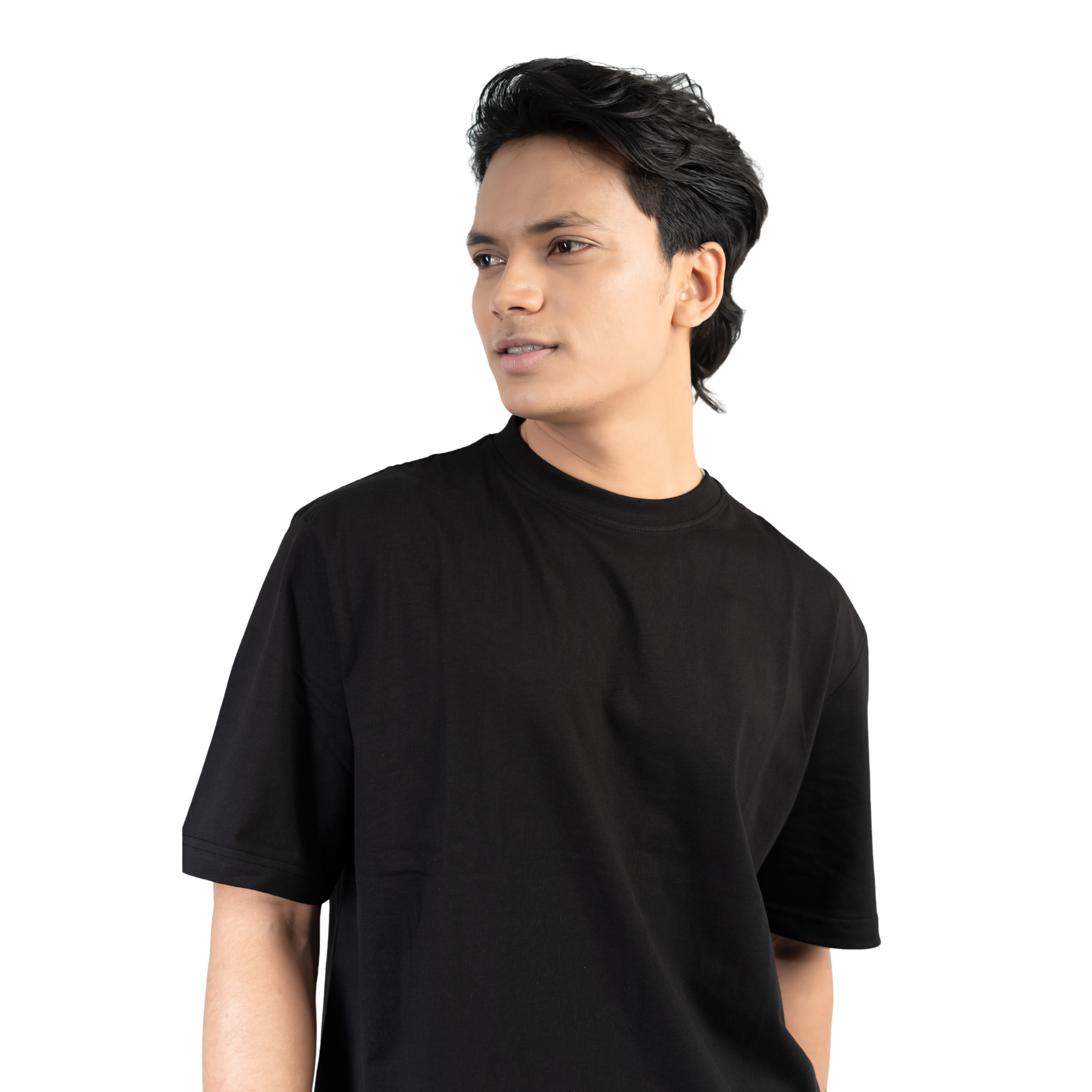 Svart Oversized T-shirt i Bomull