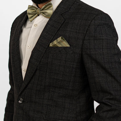 Lyxig Guldrandig Fluga & Manschettknappar – Presentbox (3-delar)