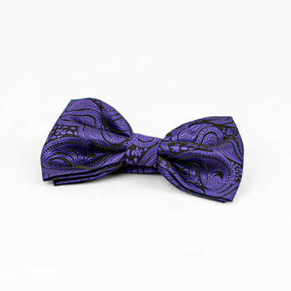 Lyxig Lila Paisley Fluga & Manschettknappar – Presentbox (3-delar)