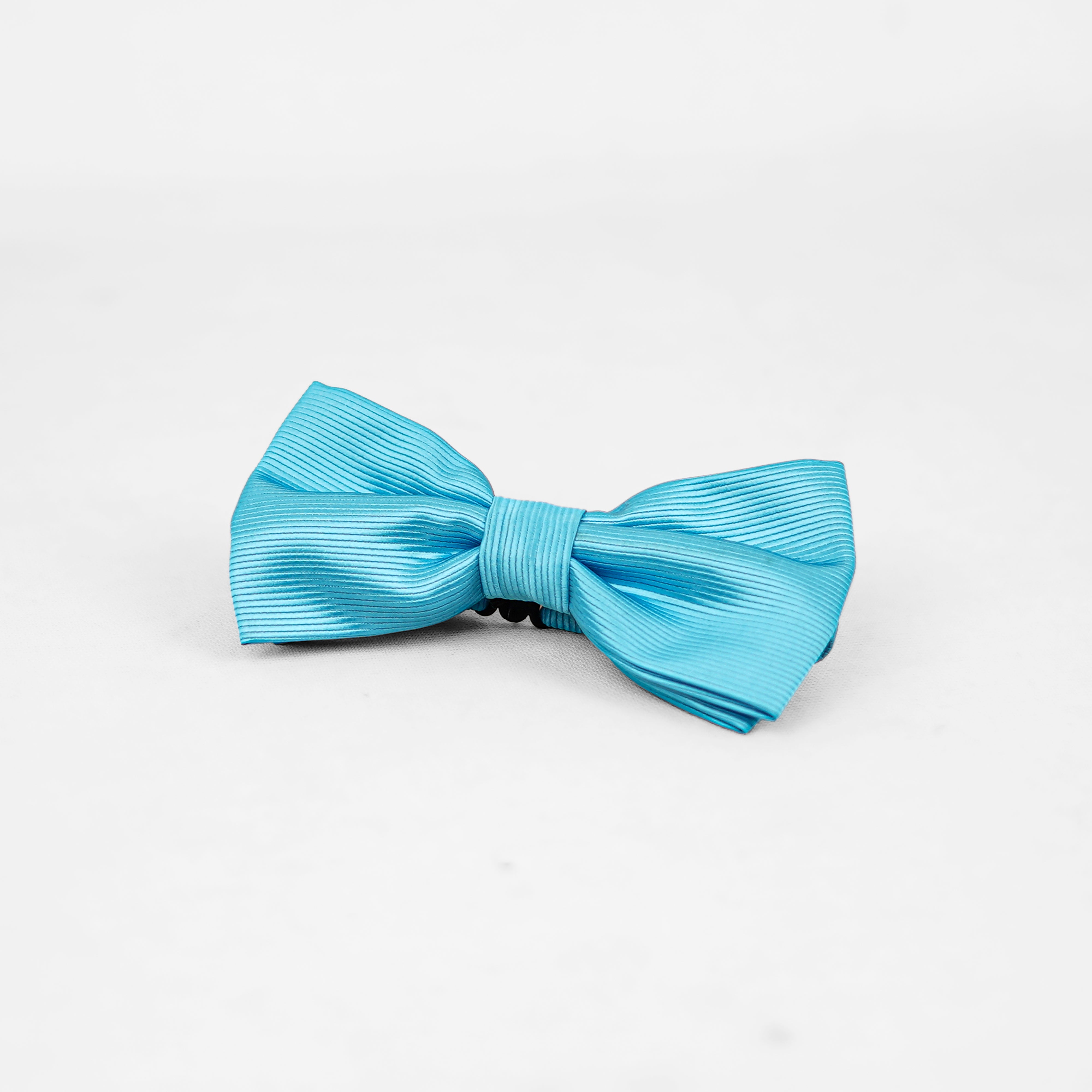 Lyxig Ljusblå Randig Fluga & Manschettknappar – Presentbox (3-delar)