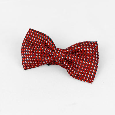 Luxury Red Checkered Bow Tie & Cufflinks – Gift Box (3-Piece Set)