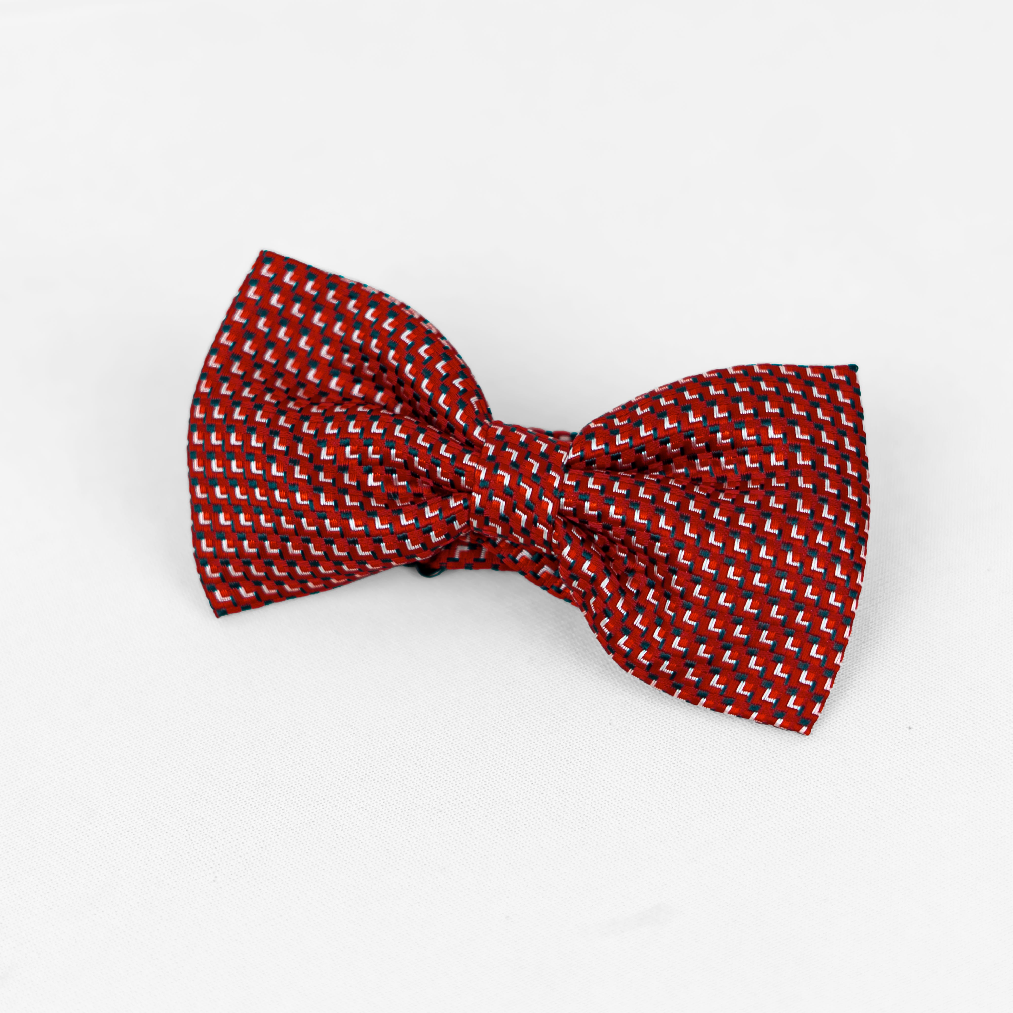 Lyxig Röd Rutmönstrad Fluga & Manschettknappar – Presentbox (3-delar)