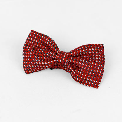 Lyxig Röd Rutmönstrad Fluga & Manschettknappar – Presentbox (3-delar)