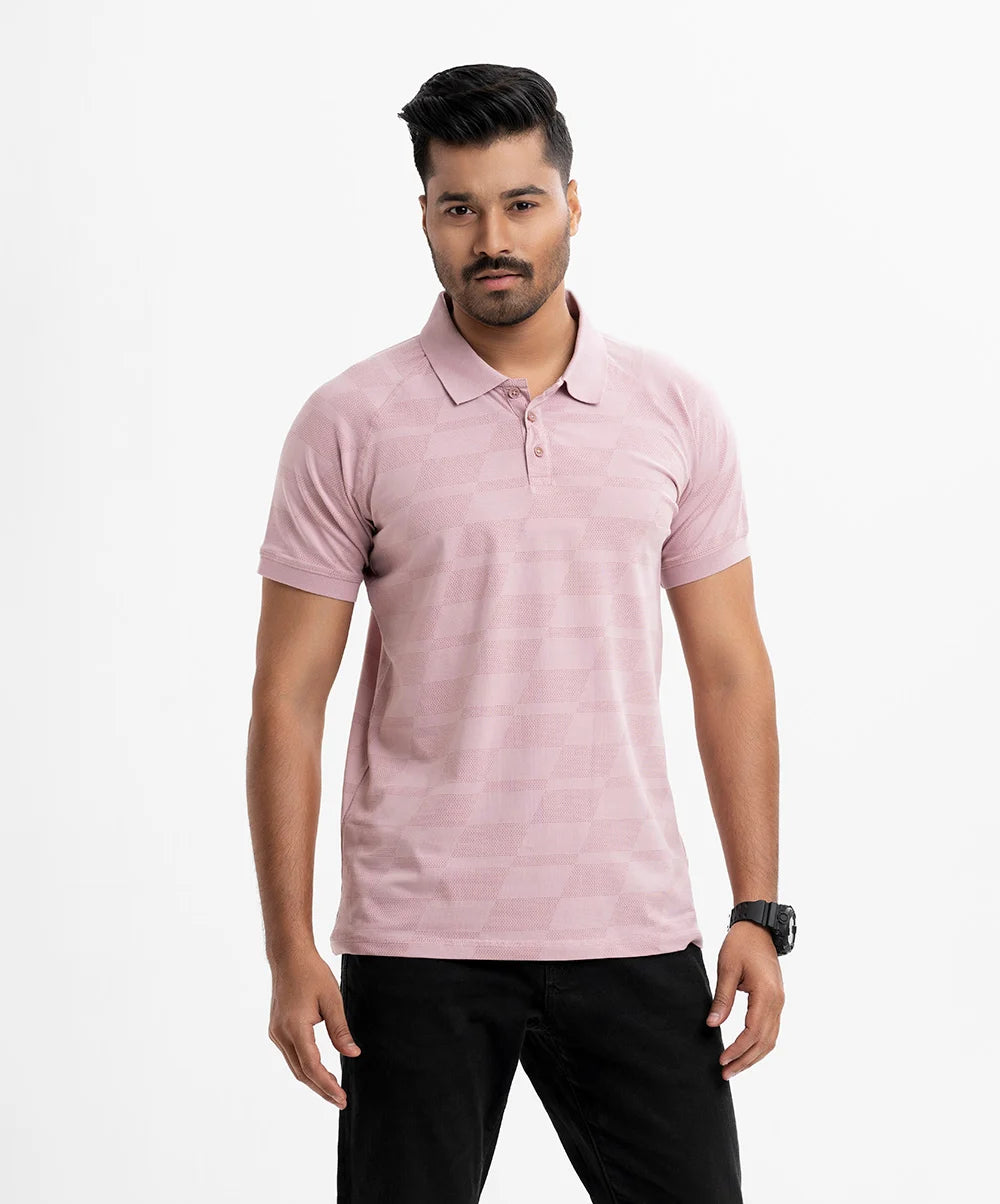 Pink Cotton Short Sleeve Polo