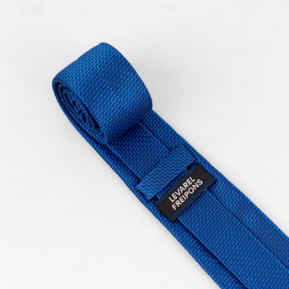 Lyxig Blå Zigzag Slips & Manschettknappar – Presentbox (3-delar)