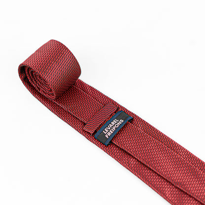 Lyxig Röd Zigzag Slips & Manschettknappar – Presentbox (3-delar)