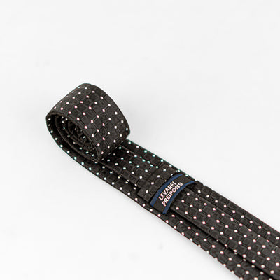 Luxury Black Geometric Tie & Cufflinks – Gift Box (3-Piece Set)