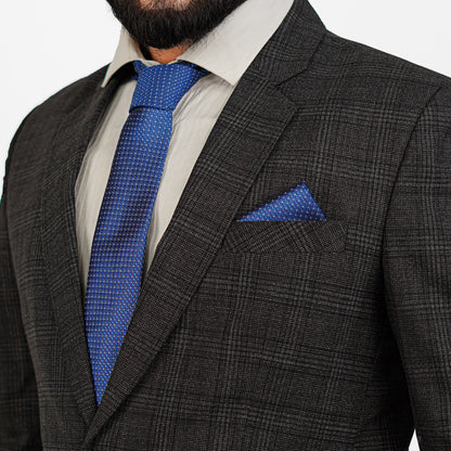 Lyxig Blå Geometrisk Slips & Manschettknappar – Presentbox (3-delar)