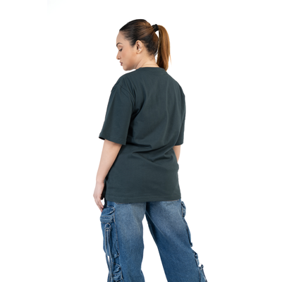 Petrolgrön Oversized T-shirt i Bomul