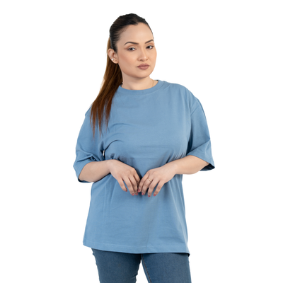 Sky Blue Oversized Cotton T-shirt