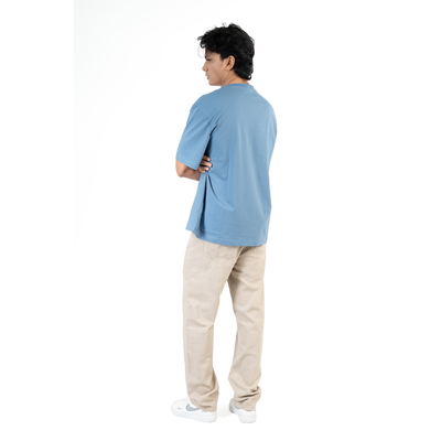 Himmelsblå Oversized T-shirt i Bomul