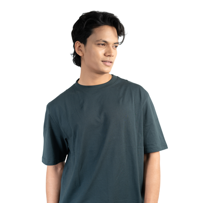 Petrolgrön Oversized T-shirt i Bomul