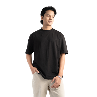Svart Oversized T-shirt i Bomull