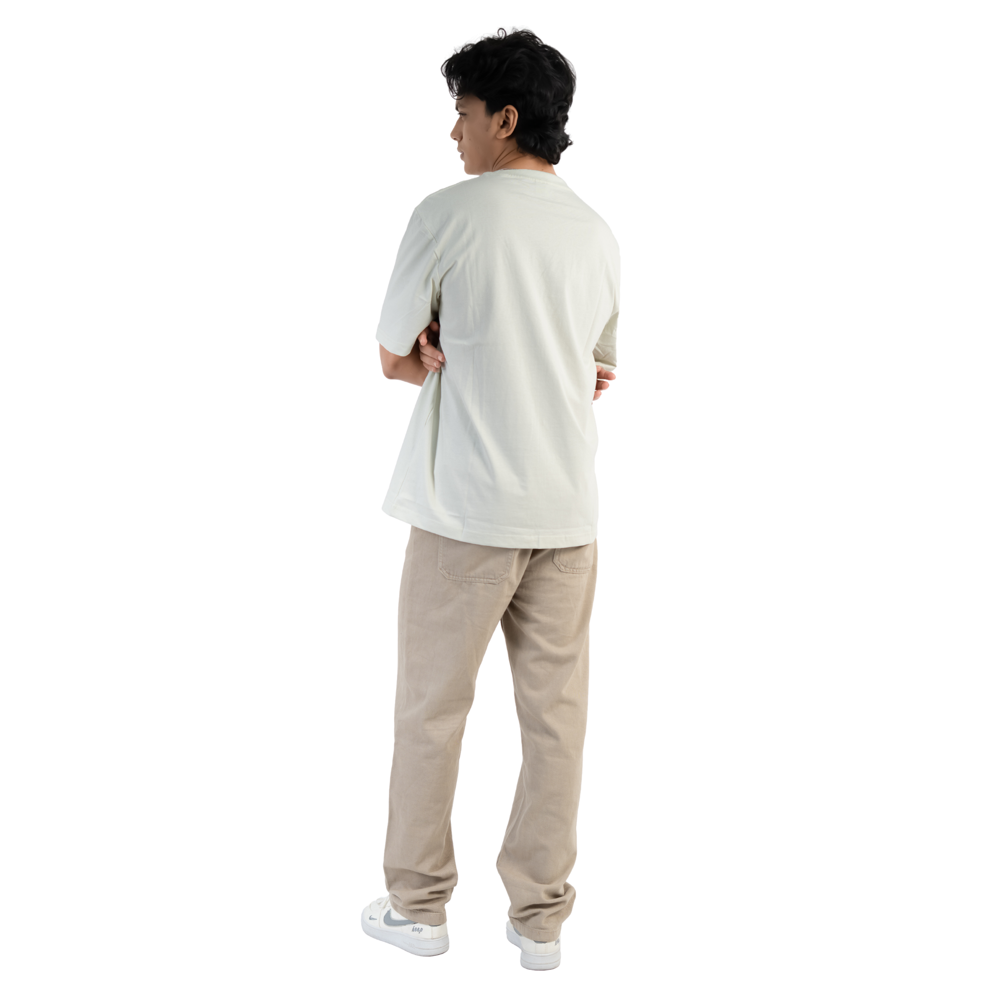 Vit Oversized T-shirt i Bomull