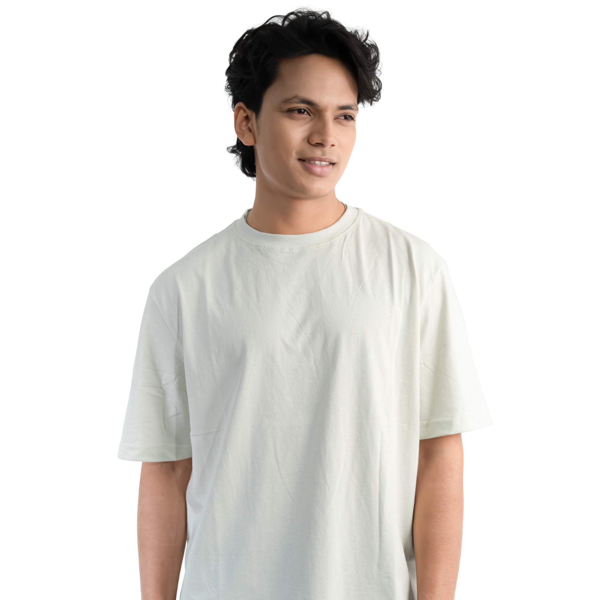 Vit Oversized T-shirt i Bomull